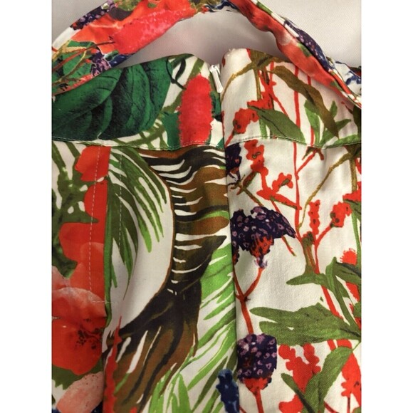 SOFT SURROUNDINGS ALine Skirt Size Large Petite Floral Tropical Pockets Belted - Picture 5 of 9